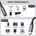 Amkette Type C to 3.5mm Audio Jack Connector | DAC Chipset | Kevlar Braided Cable | Compatible with iPhone 16,15 Series & Other Type C Phones | Premium Aluminum Build | Plug & Play Compatibility - Image 4