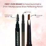 COLORESSENCE Eyebrow Pencil 3 in 1 Multifunction Brow Filling Styler with Spoolie Shaping Brush - 0.25 g (Brown) - Image 7