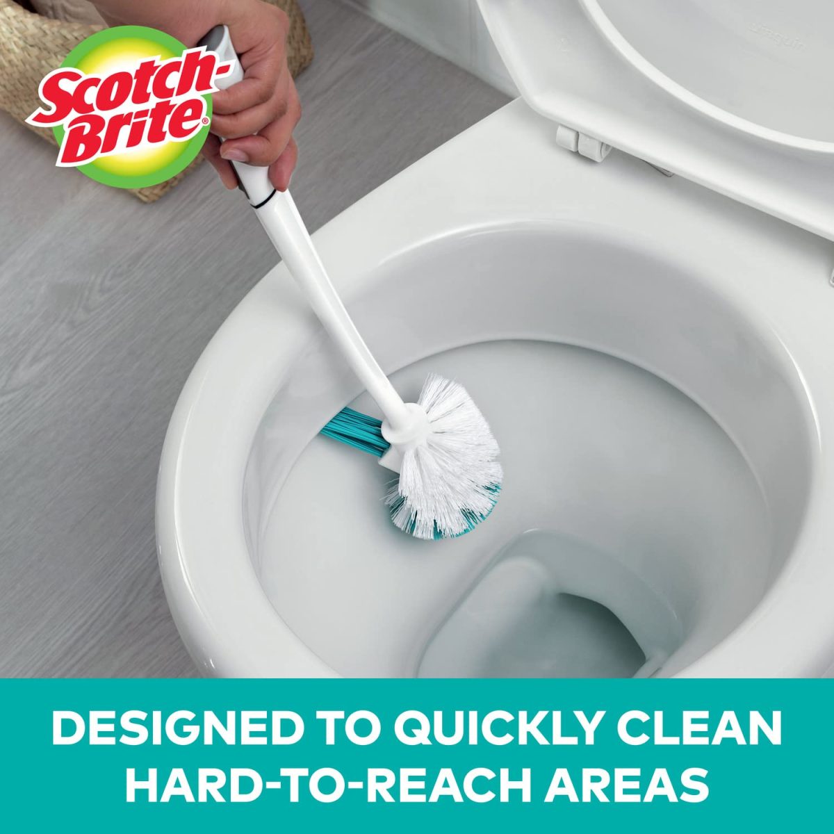 Scotch-Brite Premium Toilet Plastic Brush with Round Container (Pack of 1) - Image 3