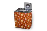 Stylista Washing Machine Cover Compatible for Whirlpool 9.5 kg semi Automatic ACE 9.5 XL Floral Pattern Orange - Image 4