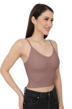 Fabluk® Women's Strappy Stretch Sports Bra Longline Yoga Tank Top Fitness Bra Workout Camisole Crop Tops | Free Size - Image 4