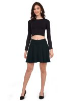 Mehrang Girl's/Women's Classic Stretchy All Time Trendy Skater Skirt with Attached Inner Shorts and Flared Inskirt - Image 2