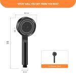 MIORAH Hand Shower for Bath | Sawer Bathroom Set | Shower Head for Bathroom | Handheld Shower | 5 Modes High Pressure ABS Sawar Head, 9 Inch, Pack of 1 - Image 2