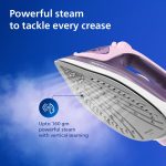 Philips Speed Pro DST3020/30 Steam iron 2200 W - World's No 1 Ironing brand, 35 gm/min Steam with 160 gm Steam Boost, Ceramic Soleplate, Drip Stop technology & 300 ml Water tank - Image 3