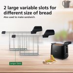 Philips Daily Collection HD2583/90 600-Watt 2 in 1 - Toaster and Sandwichmaker (Black) - Image 4
