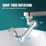 IONIX Faucet Extender Universal 1080° Swivel Robotic Arm Swivel Extension Faucet Aerator, ABS plastic Chrome Finish body - Image 3