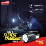 Eveready SEARCHLITE DL95, Kissan Torch, Rechargeable 4W Torch Cum 4W Emergency Sidelight, Type-C USB Fast Charging, Glow-in-The-Dark Strip, Overcharge & Deep Discharge Protection - Image 4