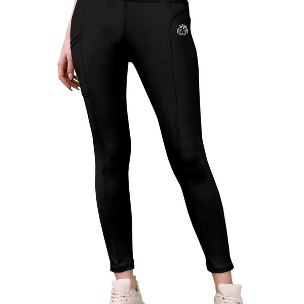KASHIKAY CREATION Women’s Polyester Blend V Style Trackpants with Elastic High Waist Standard Length and Slim Fit | Bottom Wear for Gym Cycling | Trackpant for Daily Activities | Leggings for Women