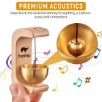 HASTHIP® Beech Wooden Door Chime with Brass Bell, Dopamine Door Bell for Home, Self-Adhesive Magnetic Doorbell, Serene Acoustic for Home & Shop, Shopkeepers Door Chime, Ideal Housewarming Gift - Image 3