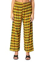 Inakshini Saachi Multi Color Checkes Viscos Rayon Sleeve Less Kurta in V Neck with Parala Pants - Image 8