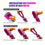 5 in 1 Hot Air Brush Hair Dryer & Volumizer, 1000W Multifunctional Hair Styler Tool for Women | Detachable Blow Dryer Brush, Hair Straightener, Curler, Crimper, Auto-Wrap Rotating Comb, Negative Ion Frizz-Free Technology | Professional Salon-Quality Fast Drying, 3 Heat Settings, Lightweight Portable Design, Suitable for All Types Styling & Scalp Massager - Image 8