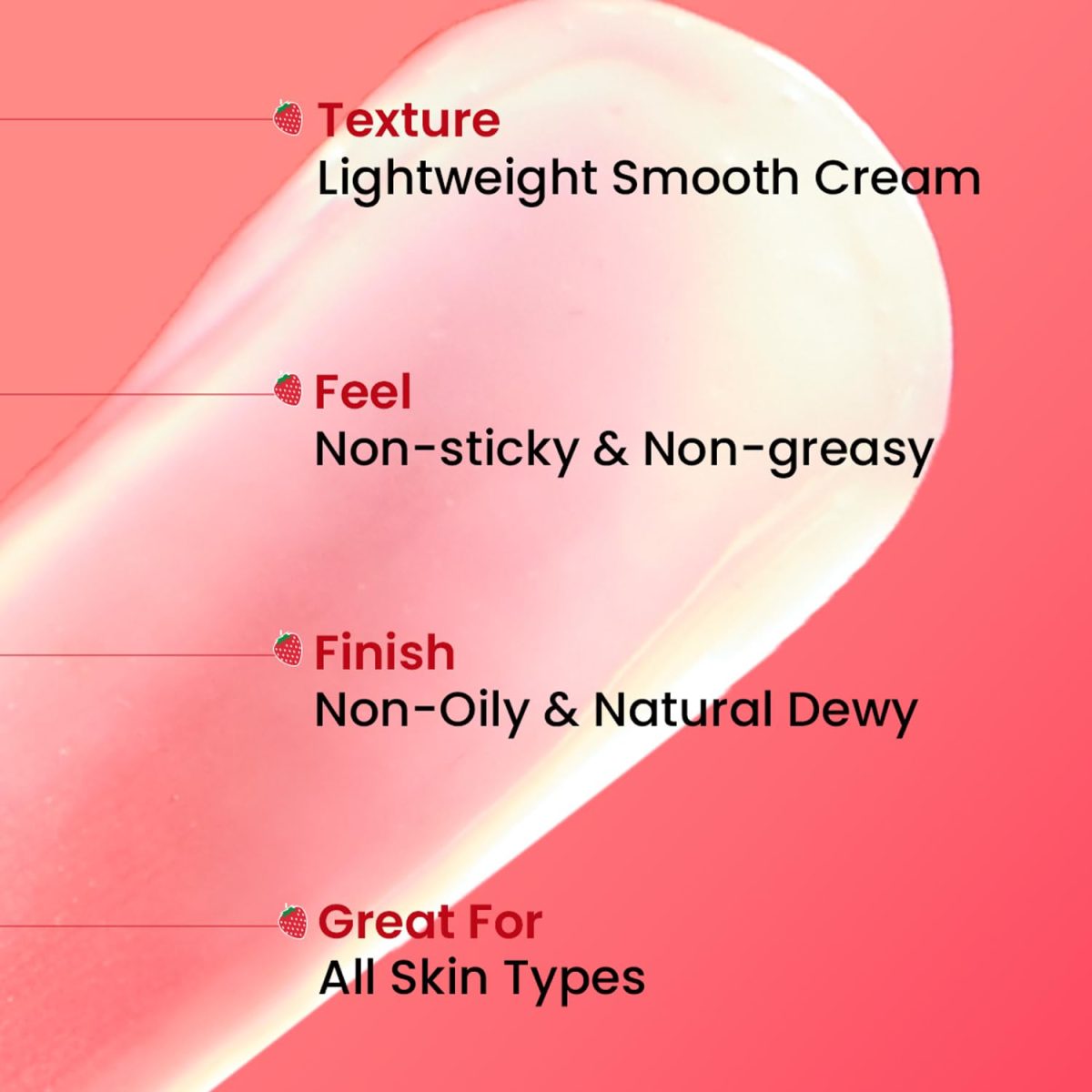 Dot & Key Strawberry Brightening Moisturizer | Niacinamide, Peptides & Hyaluronic Acid, Non-sticky, Brightens Skin, Intense Moisturization | Non-Comedogenic & Fragrance Free, Lightweight | 80g - Image 5