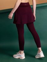 Clovia Women's Snug-Fit High Rise Active Skirt with Attached Tights in Purple - Image 6