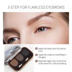CS 3in-1 eyebrow powder palette,black,brown,dark brown eyebrow powder with application brush (SHADE B) - Image 4