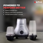 ACTIVA Easy Mix Nutri 2 Jar Mixer Grinder for Smoothies, Chutney & Shakes, Long Lasting Shock Proof Abs Body, Powerful 500 Watt Heavy Duty Motor With Nano Grinding Technology, 2 Years warranty-Black - Image 4
