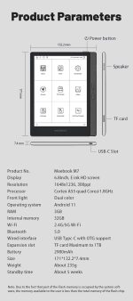 MEEBOOK M7 e-Book Reader | 6.8" 300PPI HD E-Ink Screen eReader | Cold/Warm Light | Android 11 | Support Google Play Store | Speaker/OTG/Type C | Micro SD Card Slot | 3GB+32GB | Gray| - Image 7