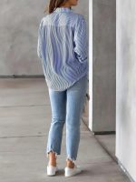 IndoPrimo Striped Shirt for Women Full Sleeve Stylish Shirt - Image 6