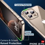 TheGiftKart Ultra-Hybrid Crystal Clear Back Case Cover for iPhone 16 Pro | Shockproof Design | Camera Protection Bump | Hard Clear Back | Bumper Case Cover for iPhone 16 Pro (Transparent) - Image 4