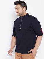 Bigbanana Plus Size Men's Regular Fit Solid Henley Tshirt - Image 3