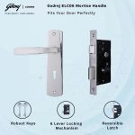 Godrej Mortise Door Lock Handle Set | 175mm ELC 06 | 6-Lever Locking Mechanism | Suitable for Doors (Satin Steel Finish) | 1 Years Warranty - Image 3