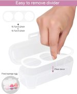 Feelhigh Makeup Sponge Case Blender Beauty Foundation Holder Blending Sponge Egg Set Makeup Sponge Wet And Dry Storage Box Egg Sponge Organizer Stocking Stuffers Gift for Women - Image 3