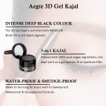 Aegte 3in1 3D Gel Kajal Eyeliner Eyebrow Filler Smudgeproof & Waterproof with Almond & Biotin Long Lasting formula - Image 2