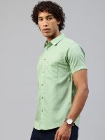 Majestic Man Men Slim Fit Pure Cotton Solid Half Sleeve Casual Shirt - Image 3