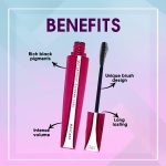 FASHION COLOUR Platinum Waterproof Mascara | Super Dense | Double Effect Silicon Brush | Extreme Curl | Waterproof | Volumising | Long Lasting | Extreme Black | Smudeproof | BLACK 8G - Image 2