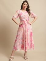 Tee Projekt Women's Georgette Maxi Dress| Digital Print Floral Printed Western Ethnic Gown |Maxi Dress Casual Wear - Image 3