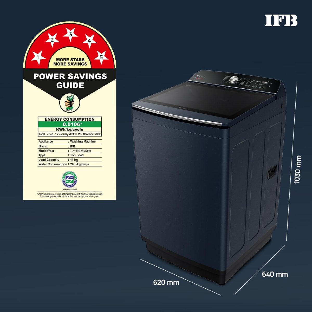 IFB 11 Kg 5 Star with DeepClean® Technology, AI Powered, Fully Automatic Top Load Washing Machine (2025 Model, TL111RB2SN, PowerSteam®, Inbuilt Heater, 5D Wash, Aqua Energie, Royal Blue) - Image 14