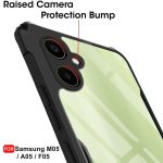 TheGiftKart Shockproof Crystal Clear Back Cover Case for Samsung Galaxy M05 / A05 / F05 | 360 Degree Protection | Protective Design | Transparent Cover for Samsung M05 / A05 (PC & TPU, Black Bumper) - Image 5