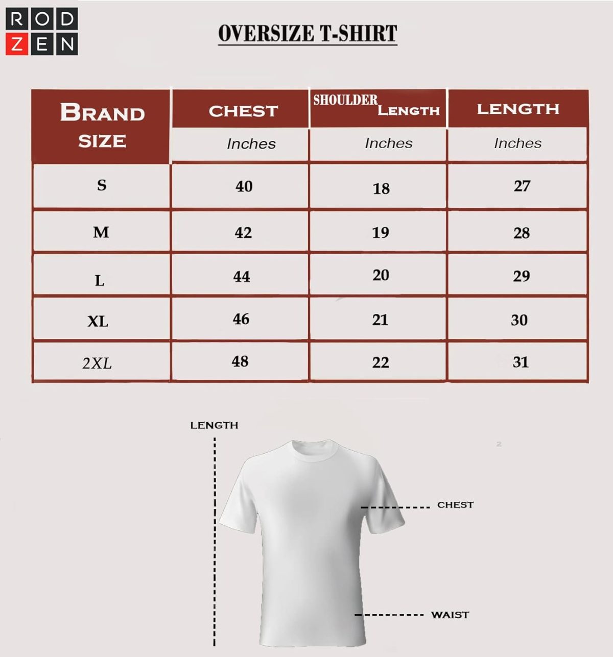 RodZen Oversized Pure Cotton Round Neck Printed Loose Fit T-Shirt for Men - Image 5