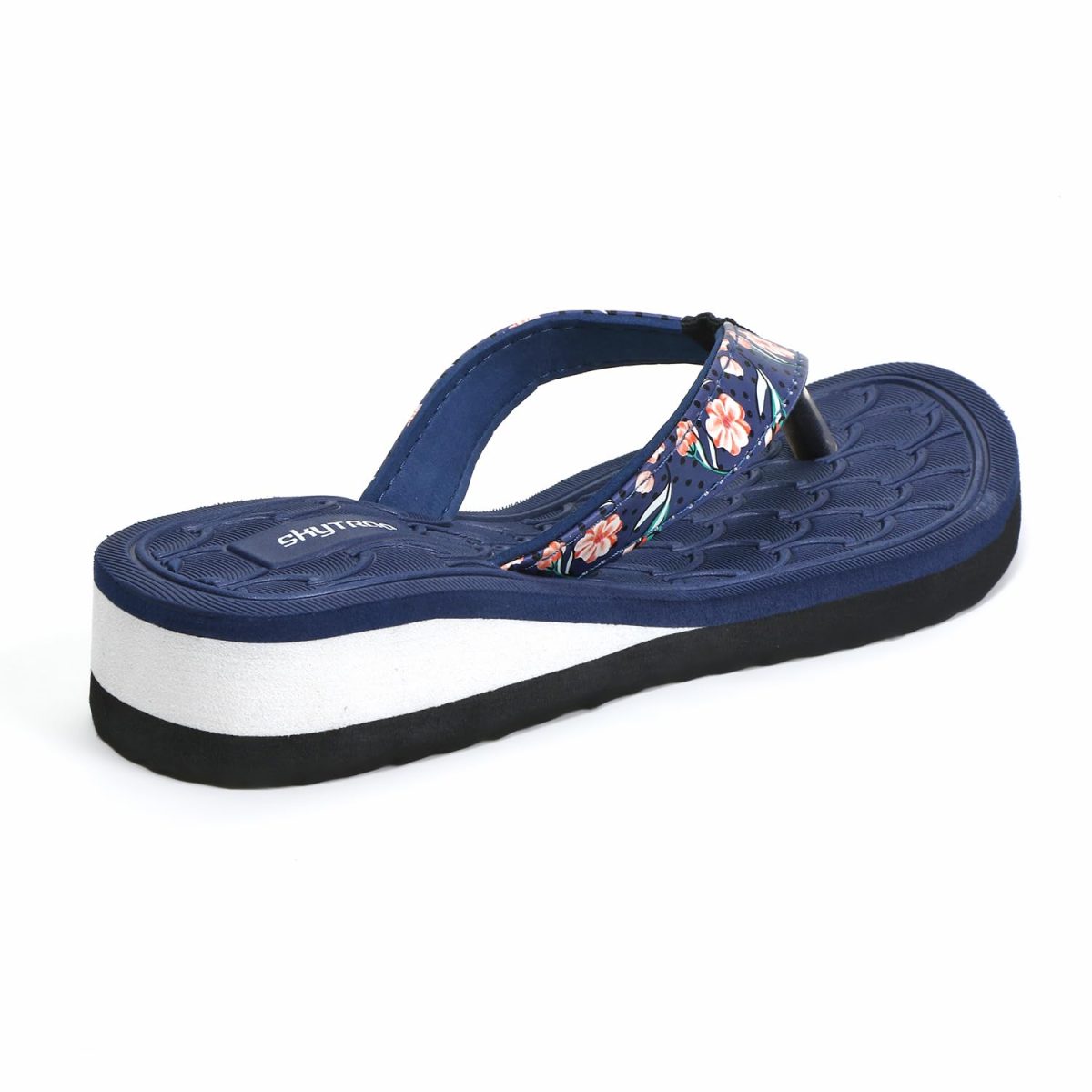 Skytrap Women Synthetic Medium Heels Embossed Slippers Flipflop - Image 4