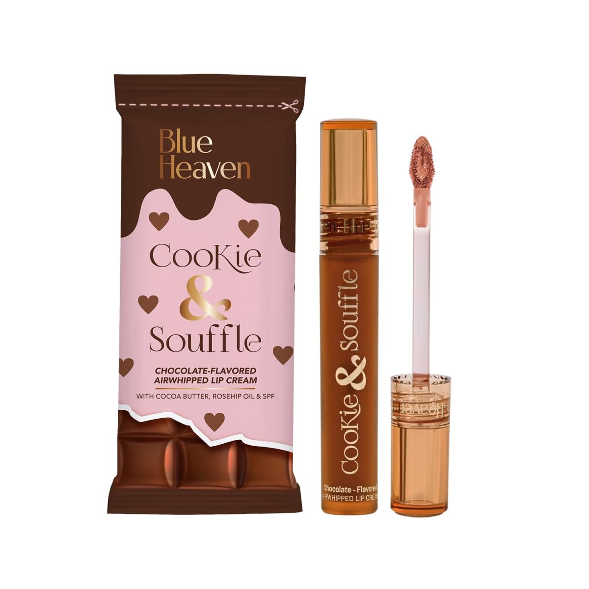 Blue Heaven Cookie & Souffle Matte Lipstick for Women, Long lasting Liquid lipstick, Enriched with Cocoa Butter & Rosehip Oil, Softening & Nourishing Lip color - Hazelnut Hottie, 3.2ml - Image 3