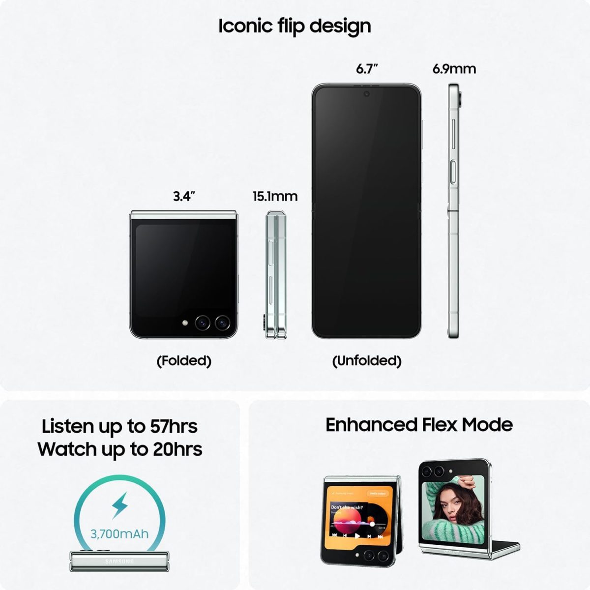 Samsung Galaxy Z Flip5 (Cream, 8GB RAM, 512GB Storage) Without Offer - Image 2