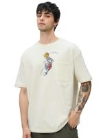 The Souled Store Looney Tunes: Bugs Ball Men and Boys Short Sleeves Round Neck White Graphic Printed Cotton Oversized T-Shirts