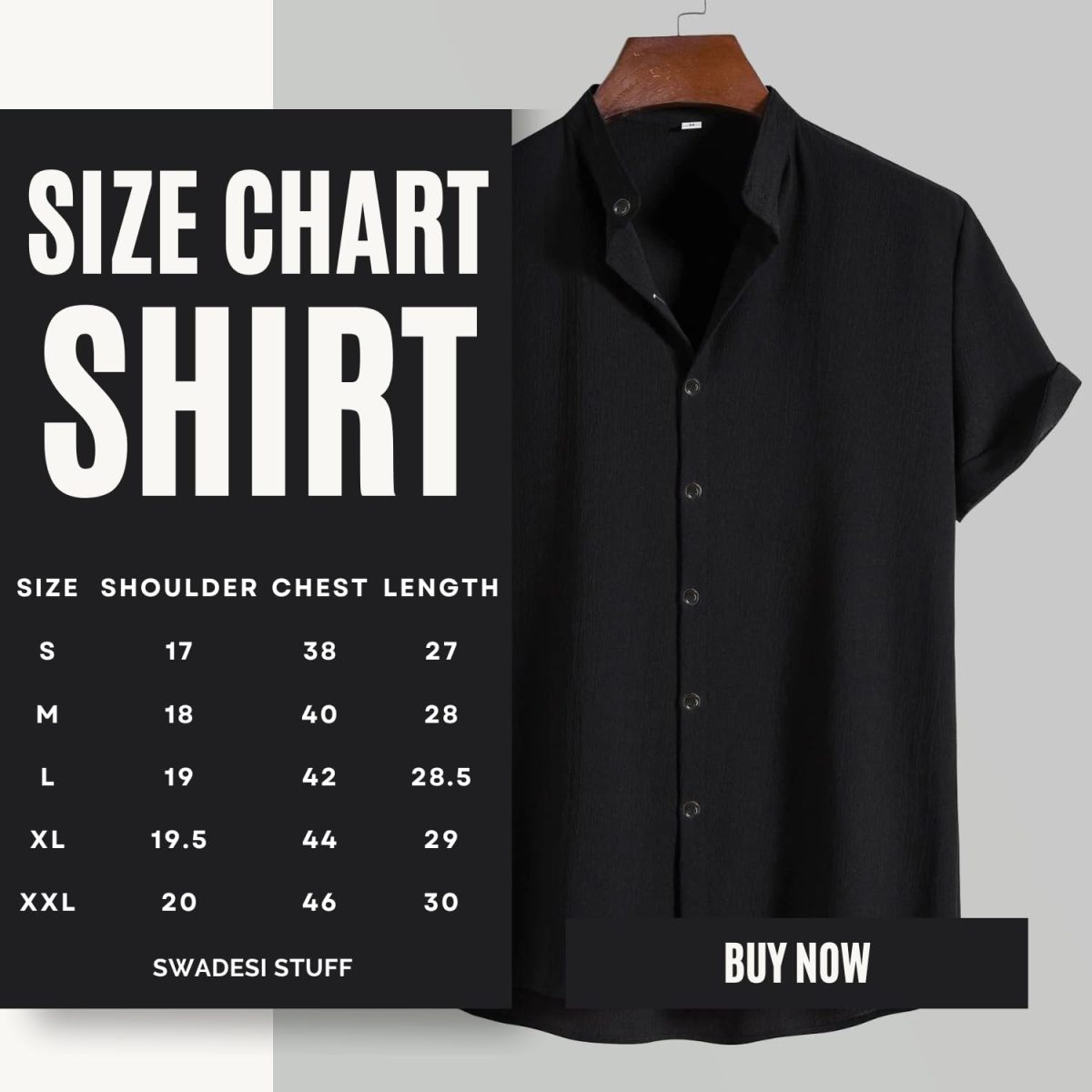 SWADESI STUFF Men's Regular Fit Polycotton Casual Chinese Collar Half Sleeve Solid Color Shirt - Image 5