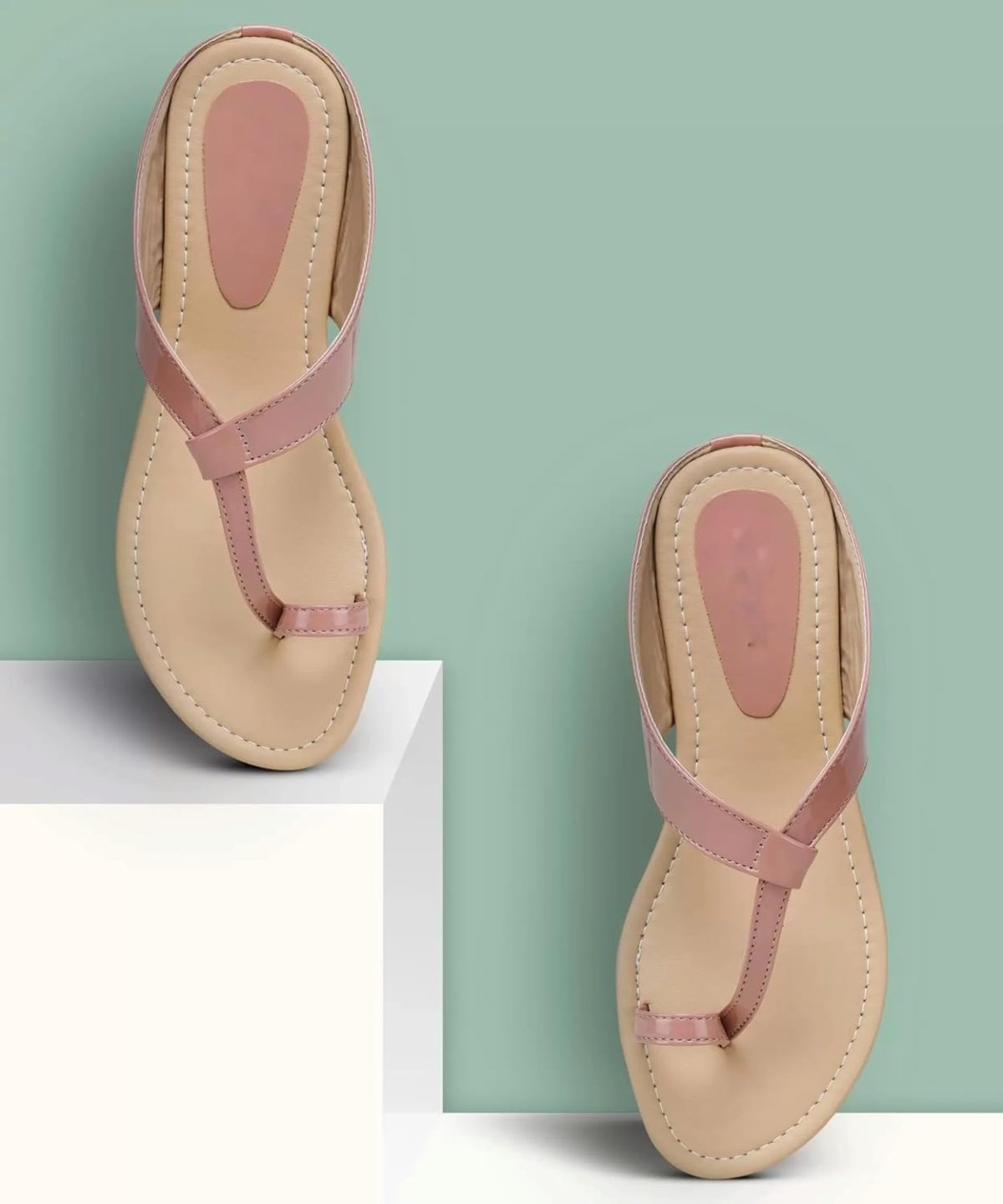 MAVTHA Women’s Toe Ring Sandals – Elegant Ruched Strap Design, Ideal for Party, Festive & Casual Wear