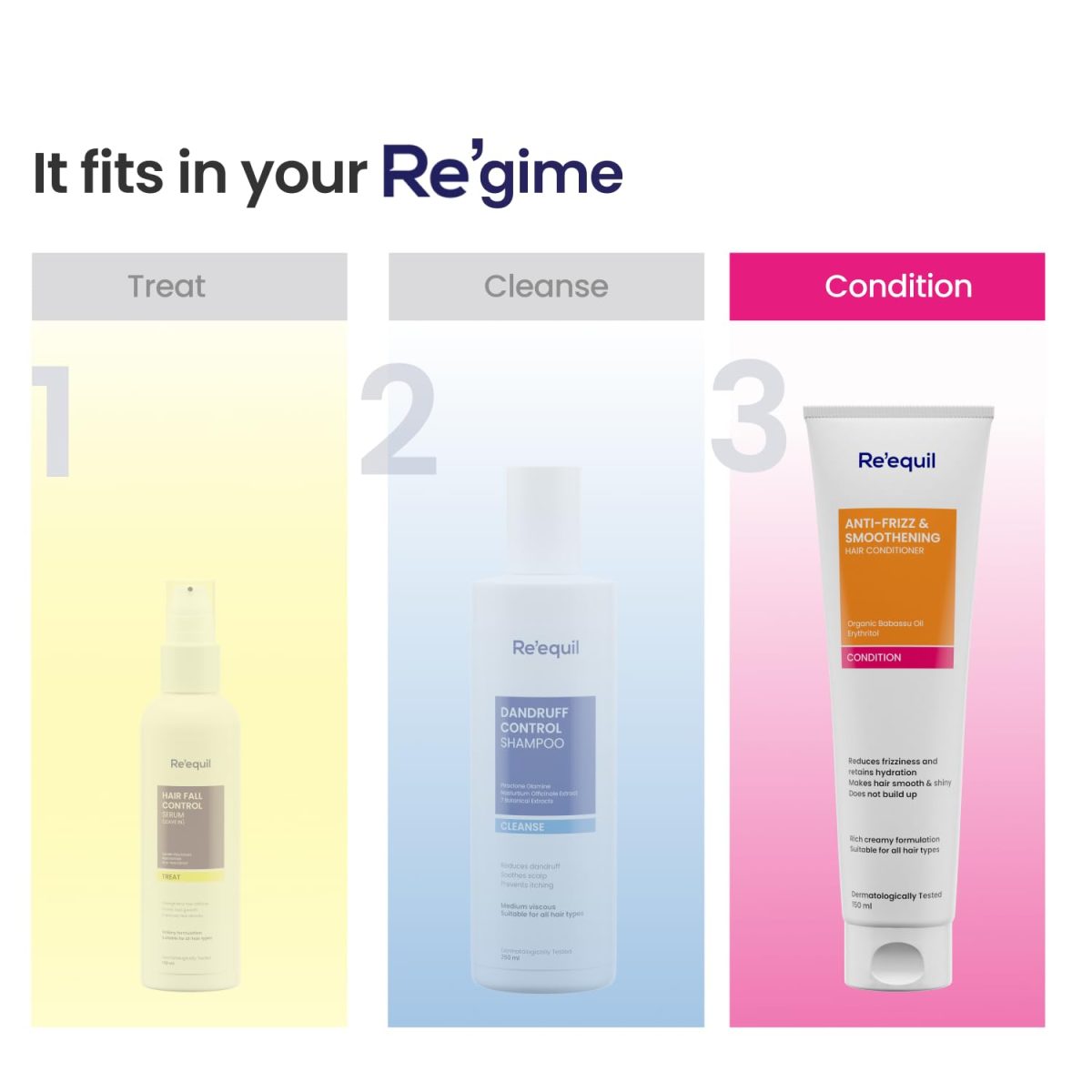 RE' EQUIL Anti Frizz & Smoothening With Babassu Oil | Tames Frizz & Hydrates Dry Hair | Protein & Silicone Free | All Hair Types | 150 Ml,1 Count - Image 6