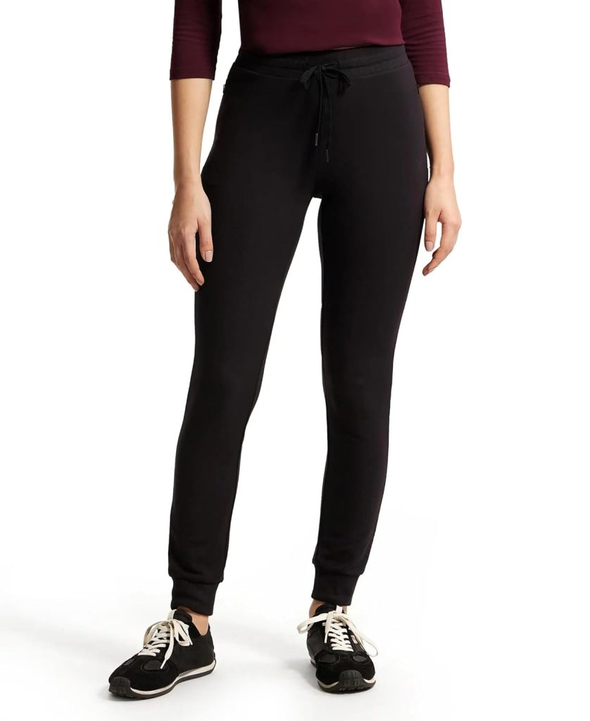 Jockey 1323 Women's Super Combed Cotton Elastane French Terry Slim Fit Mid Rise Joggers with Zipper Pockets