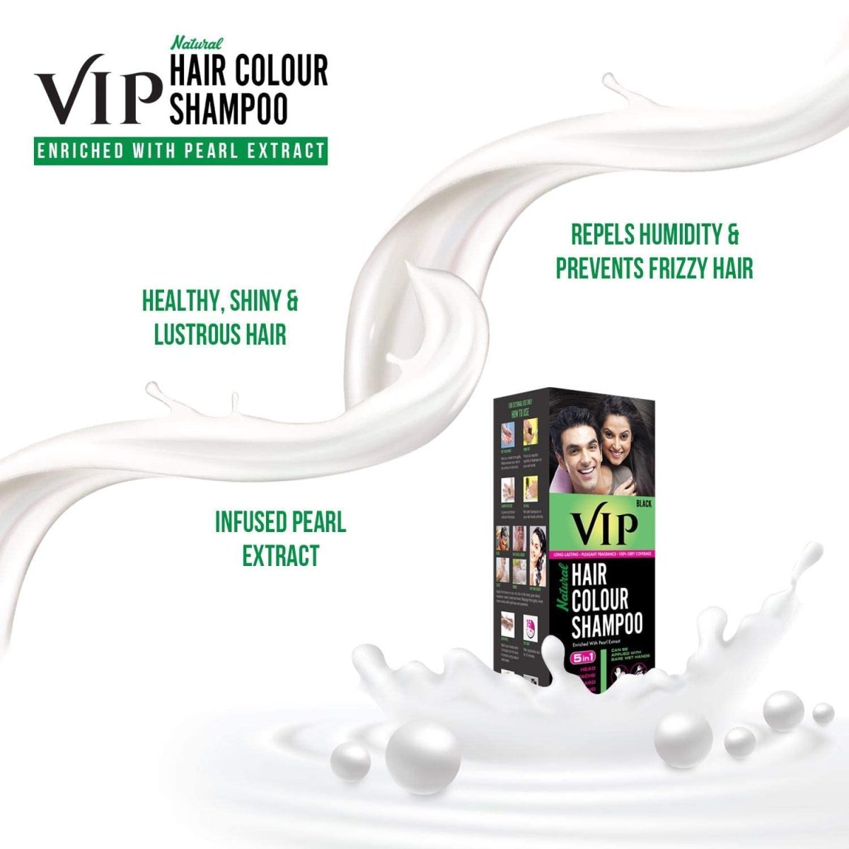 VIP Hair Shampoo 5 in 1 180ml, Black - Image 8