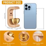 HASTHIP® Beech Wooden Door Chime with Brass Bell, Dopamine Door Bell for Home, Self-Adhesive Magnetic Doorbell, Serene Acoustic for Home & Shop, Shopkeepers Door Chime, Ideal Housewarming Gift - Image 2