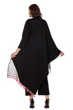 REBECCA Women's Winter Wear Woollen Embroidery Kurta with Plazzo & Dupatta 3Pcs Set - Image 4