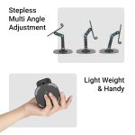 ZEBRONICS MTS200, Foldable Mobile Holder, Upto 9.6 inches, 360° Rotatable, Stepless Multi Angle Adjustment, Anti-Skid Base & Resting pad, Lightweight & Handy, Compatible with Mobile & Tablet (Black) - Image 6