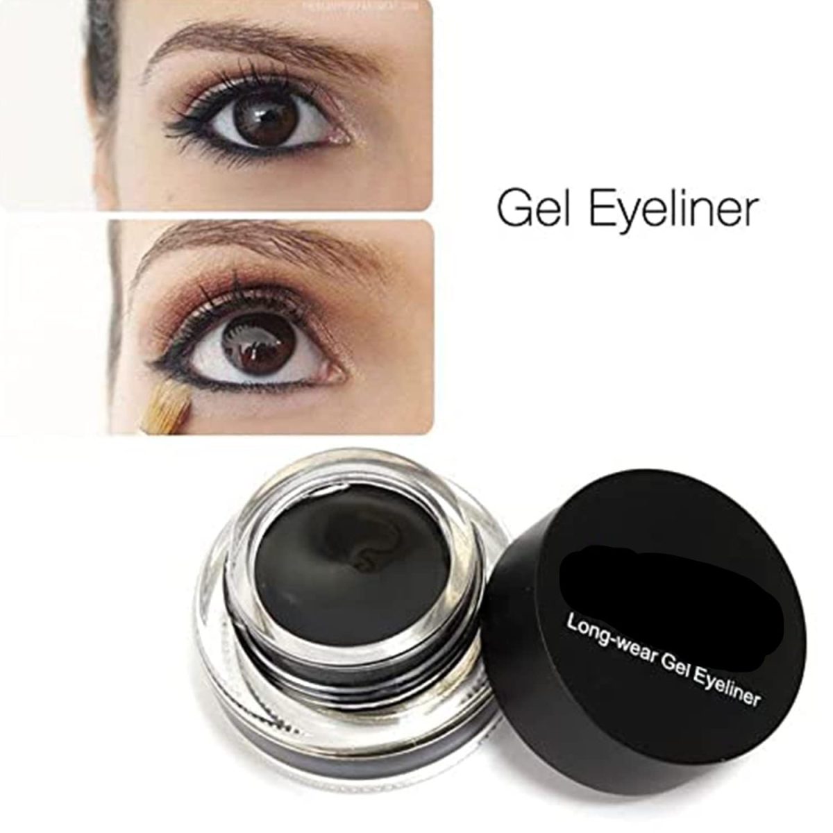 Glowhouse 2 In 1 Eyeliner Kajal Matte Finish Black & Brown With Eyelash Waterproof & Smudgeproof 24 Hr Long Lasting With 2 Makeup Brushes (Pack Of 2) - Image 3