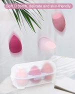 Feelhigh Makeup Sponge Case Blender Beauty Foundation Holder Blending Sponge Egg Set Makeup Sponge Wet And Dry Storage Box Egg Sponge Organizer Stocking Stuffers Gift for Women - Image 6