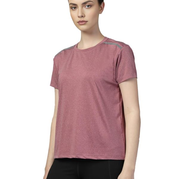 CHKOKKO Women's Polyester Regular Fit Round Neck Gym Sports T-Shirts