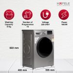 HAFELE AMARA 8 kg 5 Star, Premium Fully Automatic Front-Load washing machine engineered using German technology, comes with Steam Shield and Hexa Wash Design - Image 3