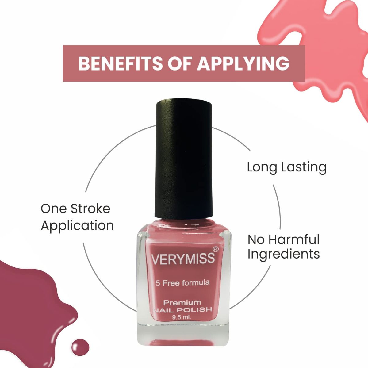 Verymiss Premium Nail Polish 9.5ml - Rosewood - Image 4