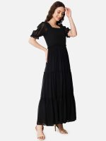Femvy Designer Georgette Solid Gown for Women 761 - Image 3